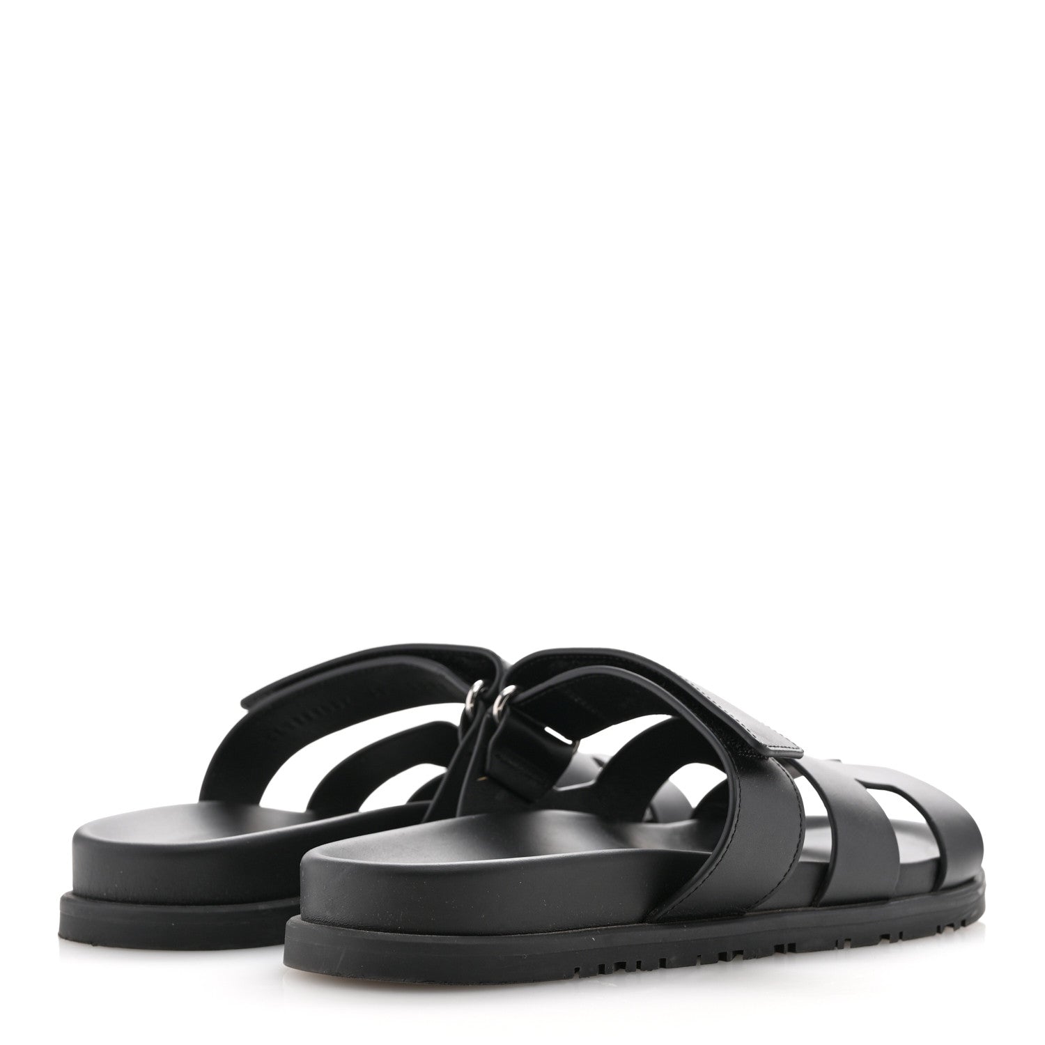 Hermes Calfskin Womens Chypre Sandals 38 Black 5 of 12