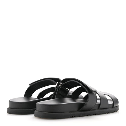 Hermes Calfskin Womens Chypre Sandals 38 Black 5 of 12