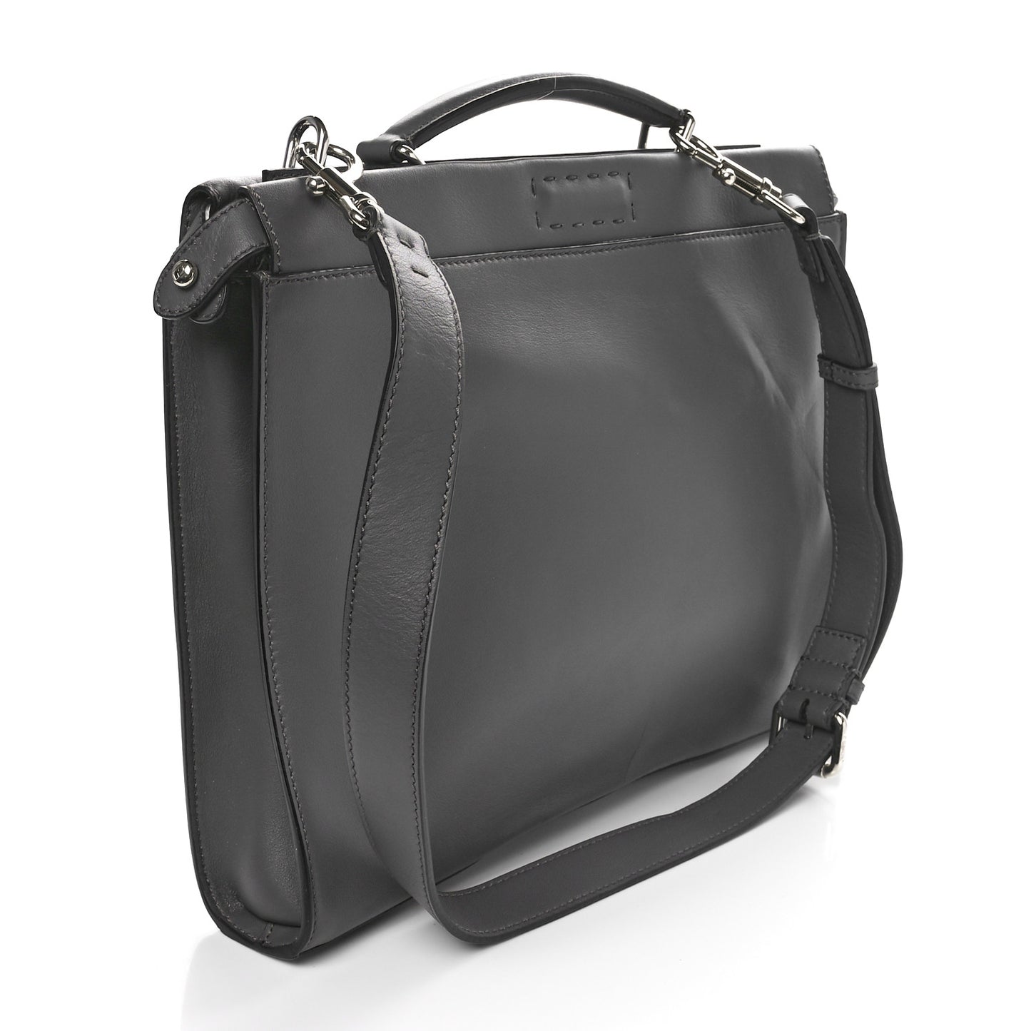 Vitello Grace FF 1974 Embossed Large Peekaboo Iconic Fit Satchel Anthracite
