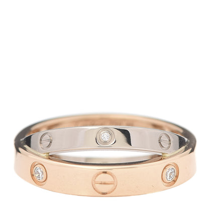 Cartier 18K Pink White Gold 6 Diamonds LOVE Ring 48 4.5 1 of 5