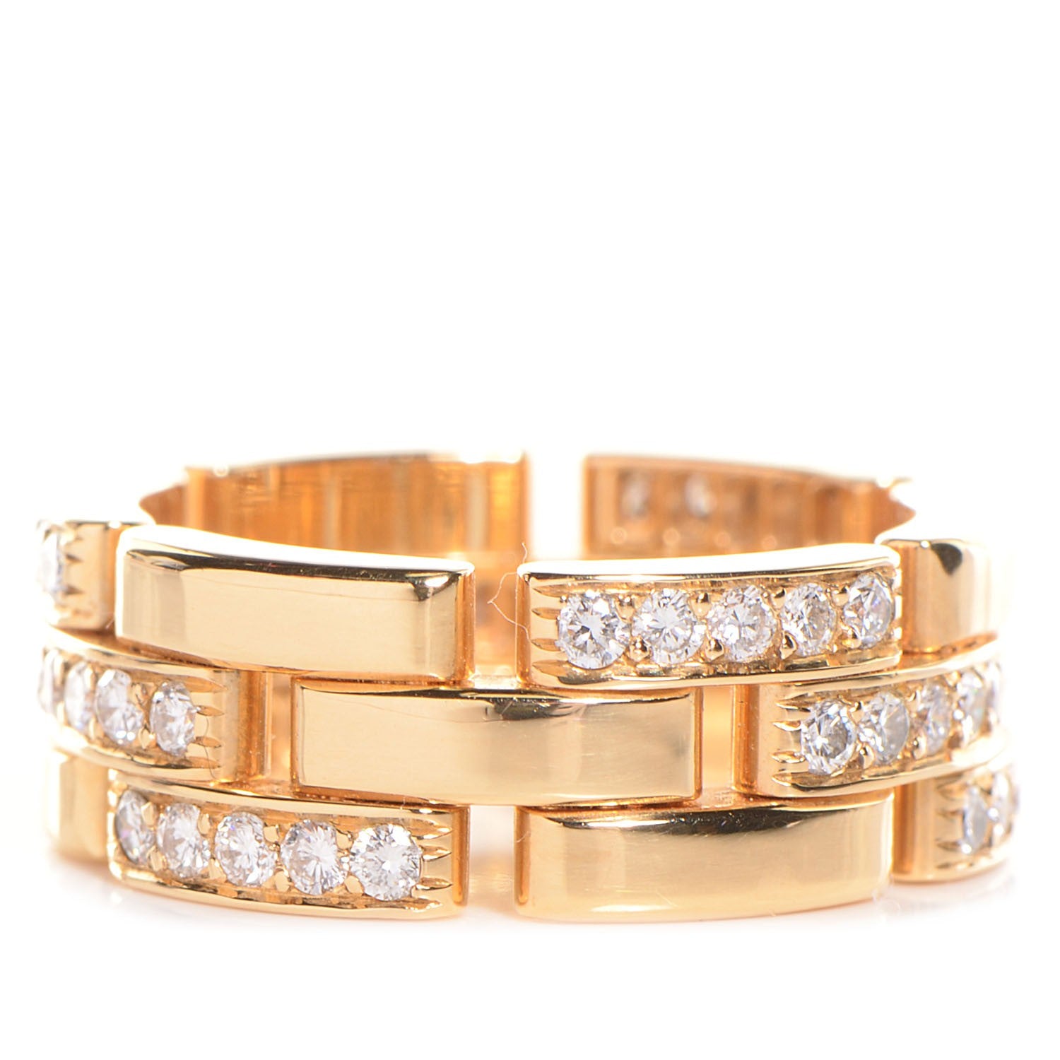 Cartier 18K Yellow Gold Diamond Maillon Panthere Ring 55 US 7.25 5 of 5