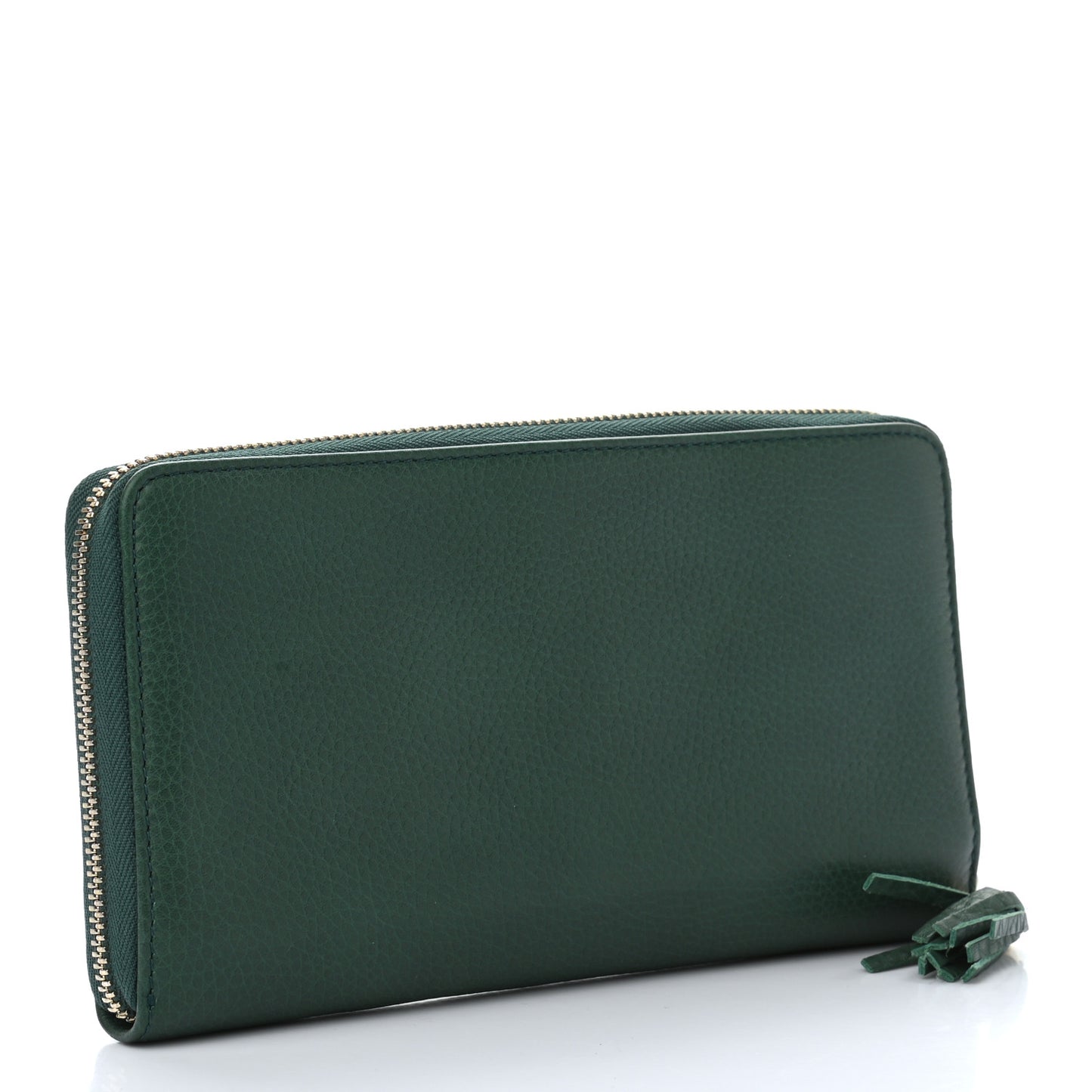 Pebbled Calfskin Soho Zip Around Wallet Green