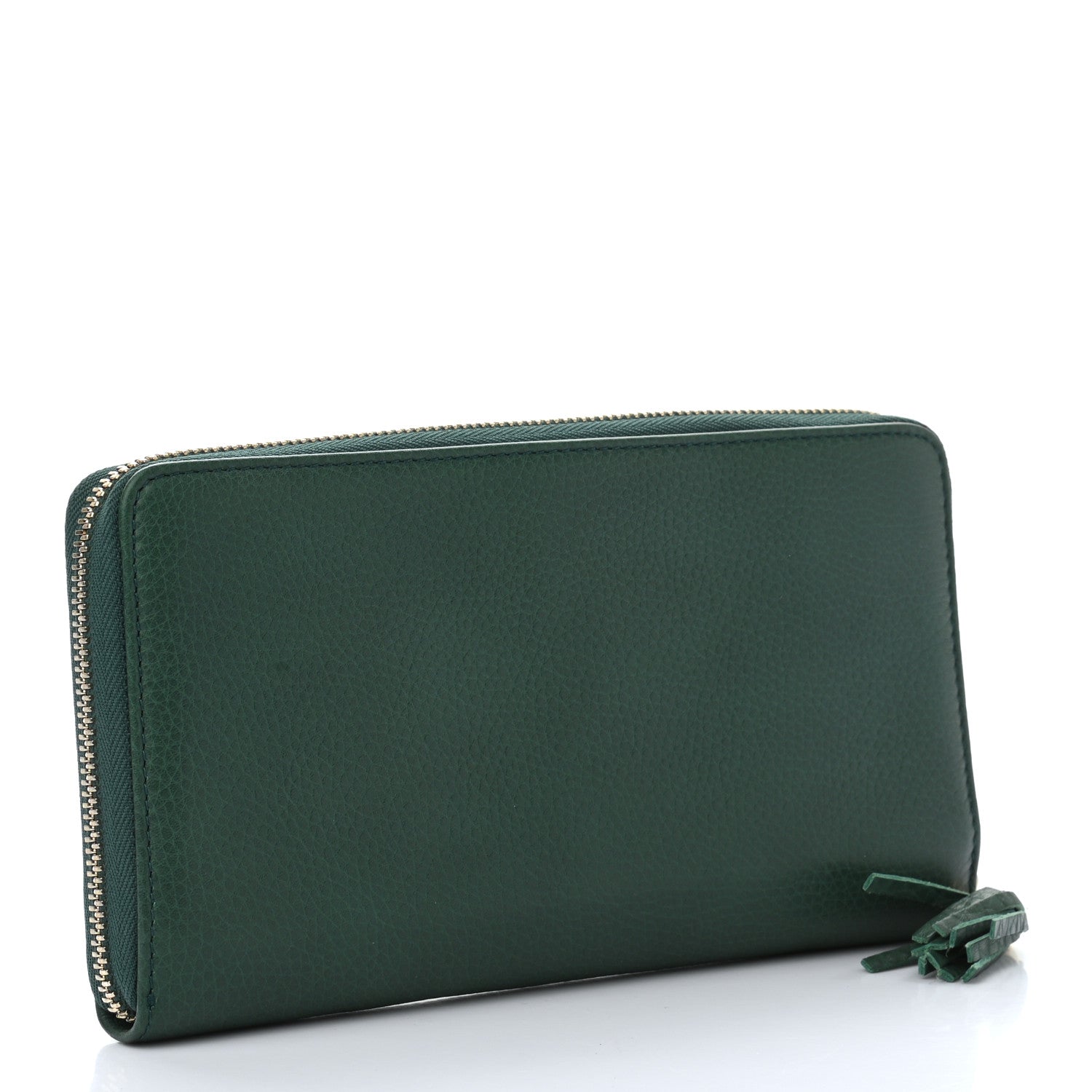 Gucci Pebbled Calfskin Soho Zip Around Wallet Green 3 of 9