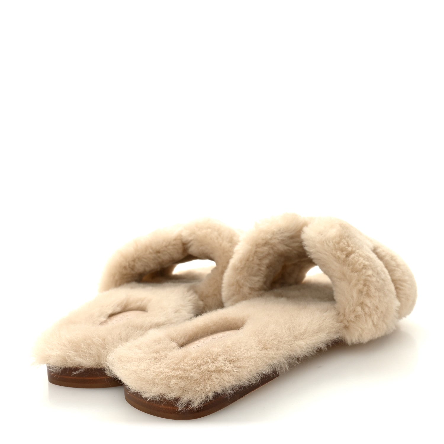 Hermes Woolskin Oran Sandals 40 Beige Argile 5 of 8