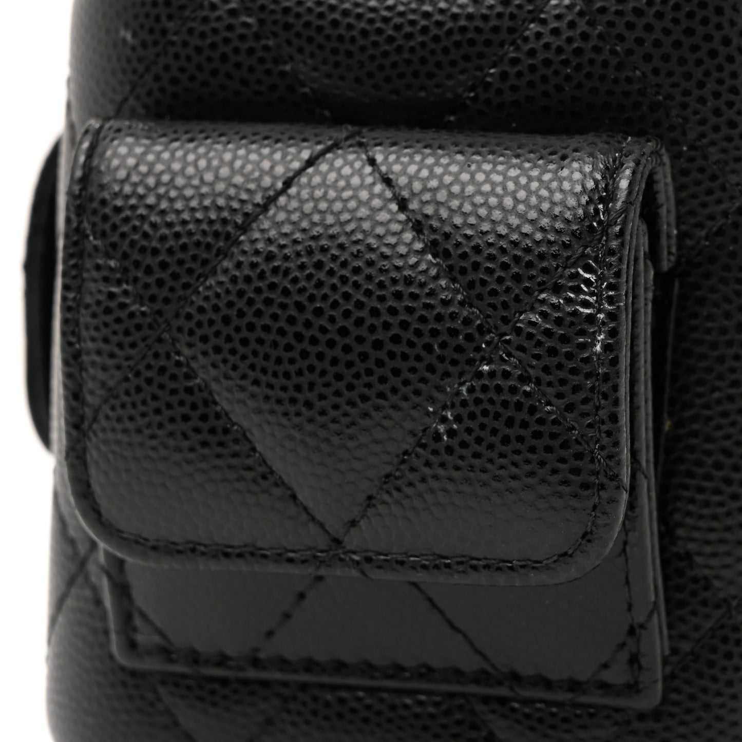 Caviar Quilted Polly Pocket East West Top Vanity With Chain Black