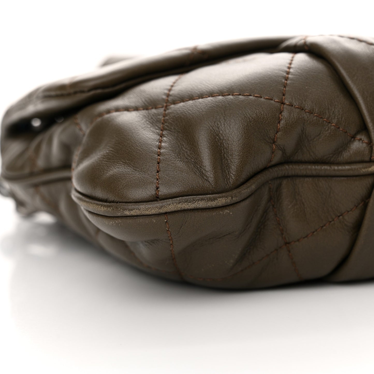 Calfskin Coco Pleats Messenger Flap Beige Taupe