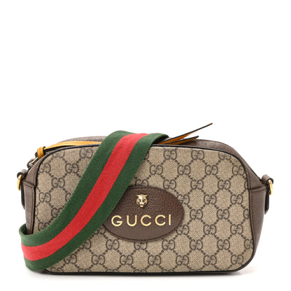 Gucci GG Supreme Monogram Web Neo Vintage Shoulder Bag Beige New Acero Crop 1 of 10