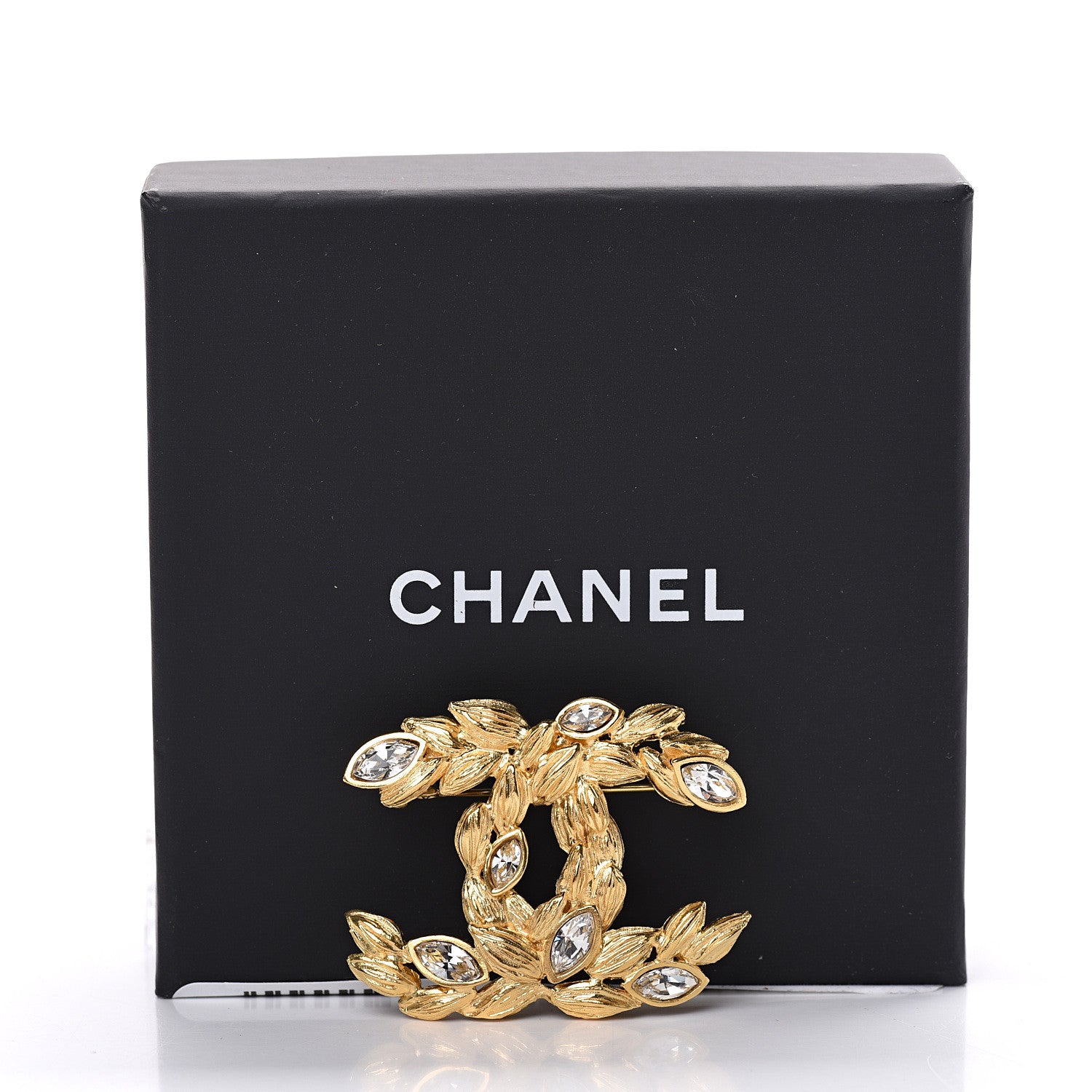 Chanel Crystal Strass CC Brooch Gold 4 of 4