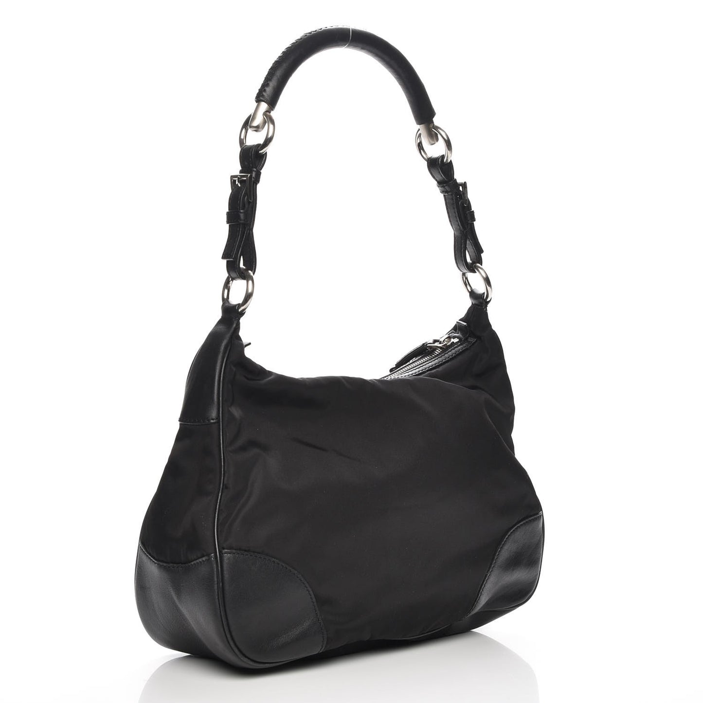 Tessuto Nylon Vitello Hobo Black