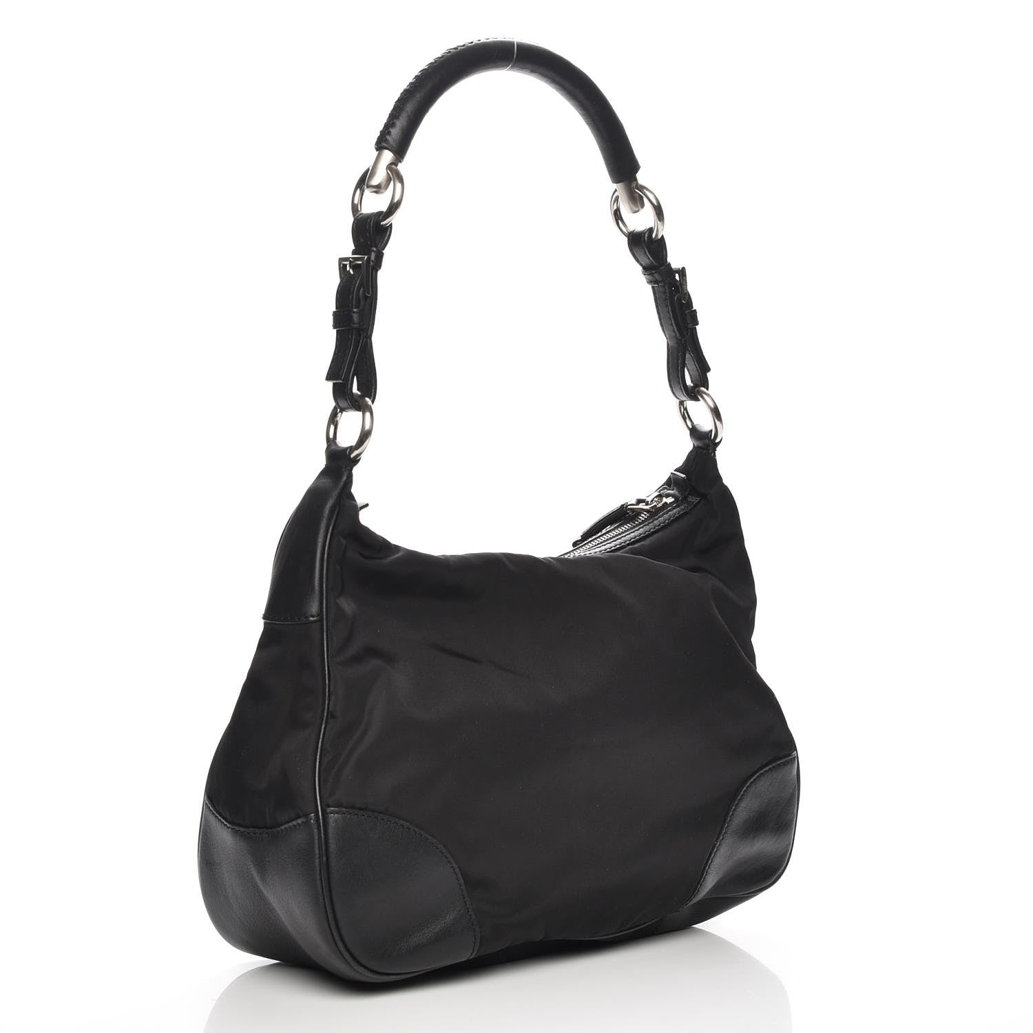 Prada Tessuto Nylon Vitello Hobo Black 3 of 6