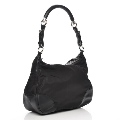 Prada Tessuto Nylon Vitello Hobo Black 3 of 6