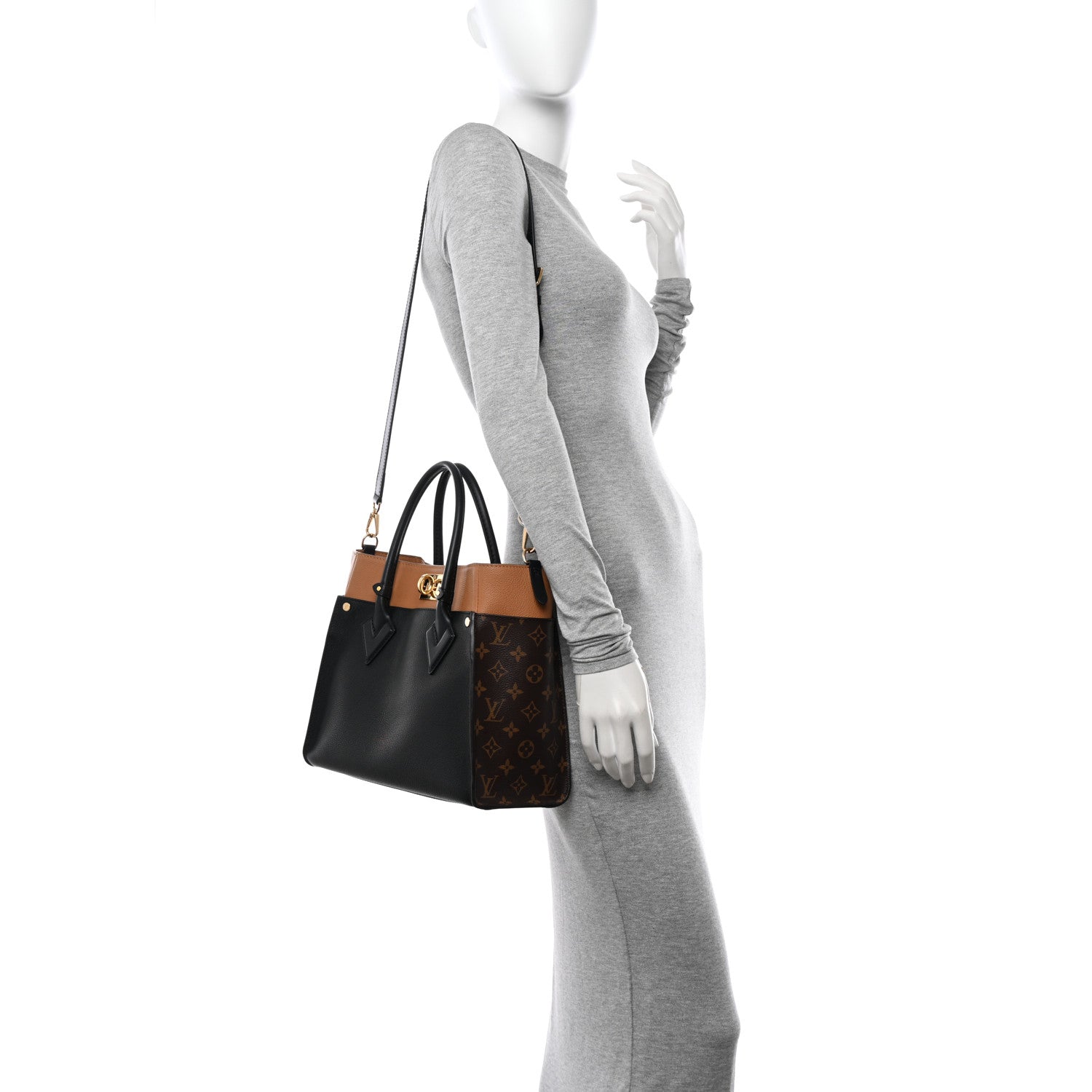 Louis Vuitton Calfskin Monogram On My Side Black 2 of 12