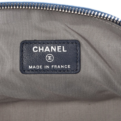 Chanel Vinyl Quilted Brilliant Cosmetic Case Royal Blue 8 of 10