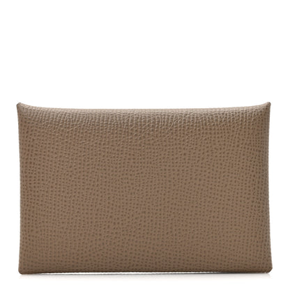 Hermes Epsom Calvi Card Case Etoupe 1 of 9