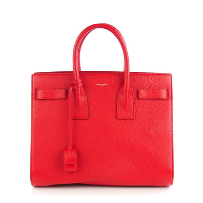 Saint Laurent Grained Calfskin Small Sac De Jour Lipstick Red 1 of 8