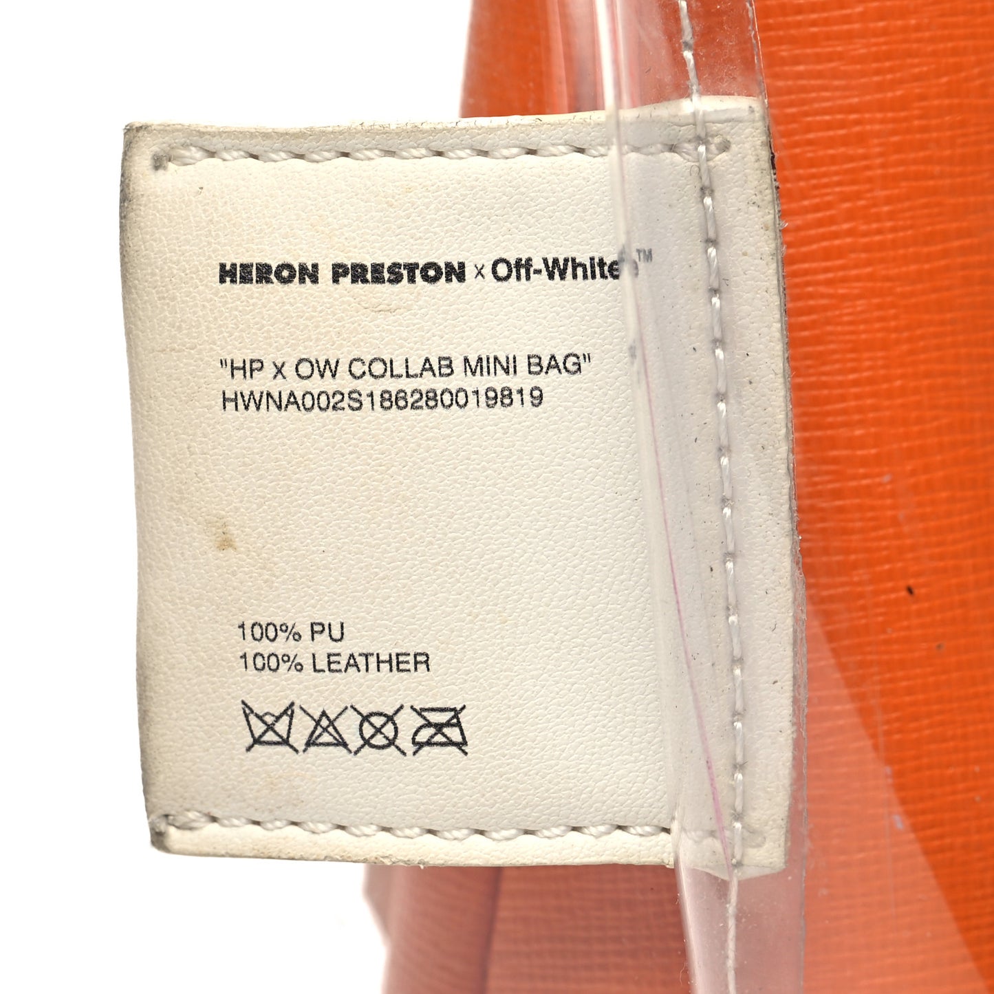 X Heron Preston PVC Transparent Crossbody Bag Orange White