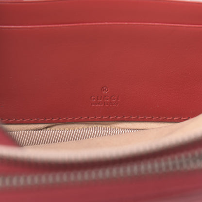 Gucci Calfskin Matelasse Mini GG Marmont Chain Crossbody Bag Hibiscus Red 8 of 12