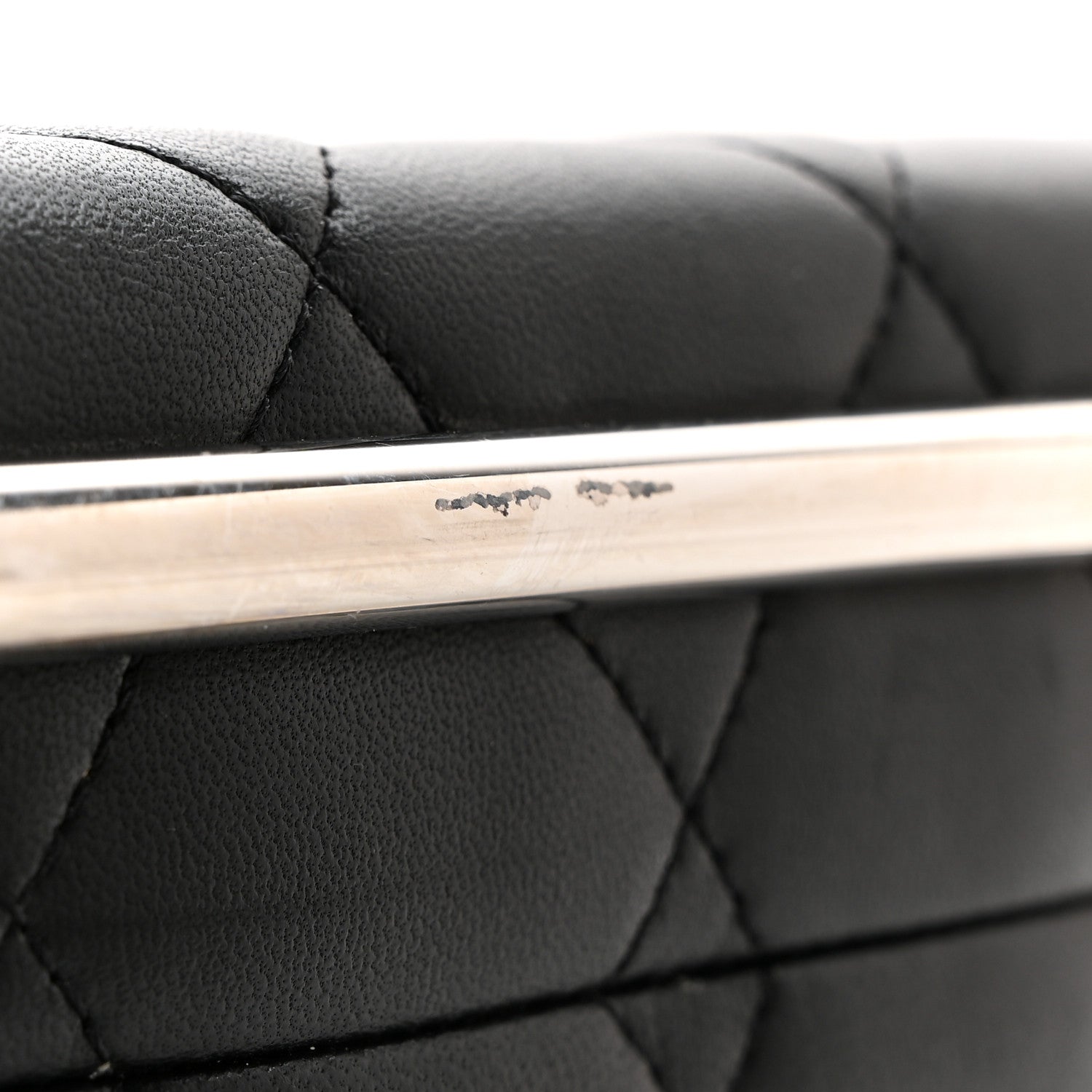 Chanel Quilted Lambskin Metal Bar Clutch Bag Black 11 of 11