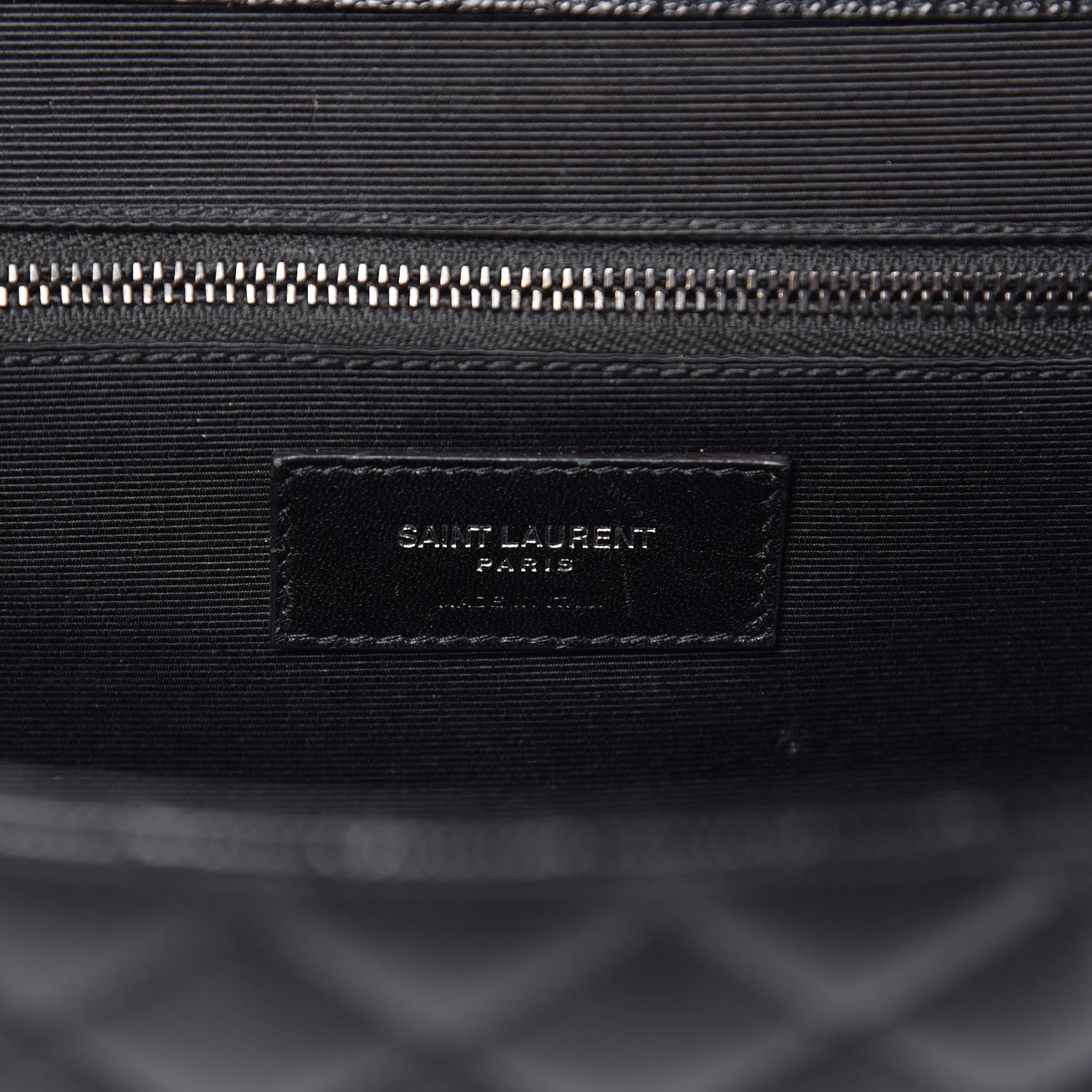 Saint Laurent Grain De Poudre Textured Mixed Matelasse Large Triquilt Monogram Monochrome Satchel Black 6 of 14