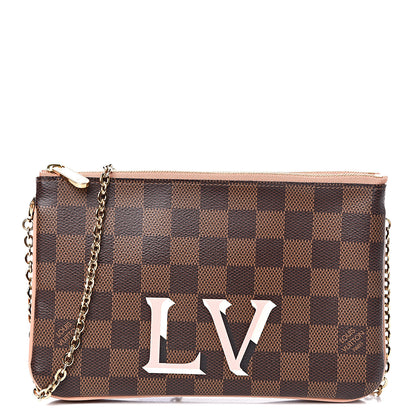 Louis Vuitton Damier Ebene Double Zip Pochette 1 of 11