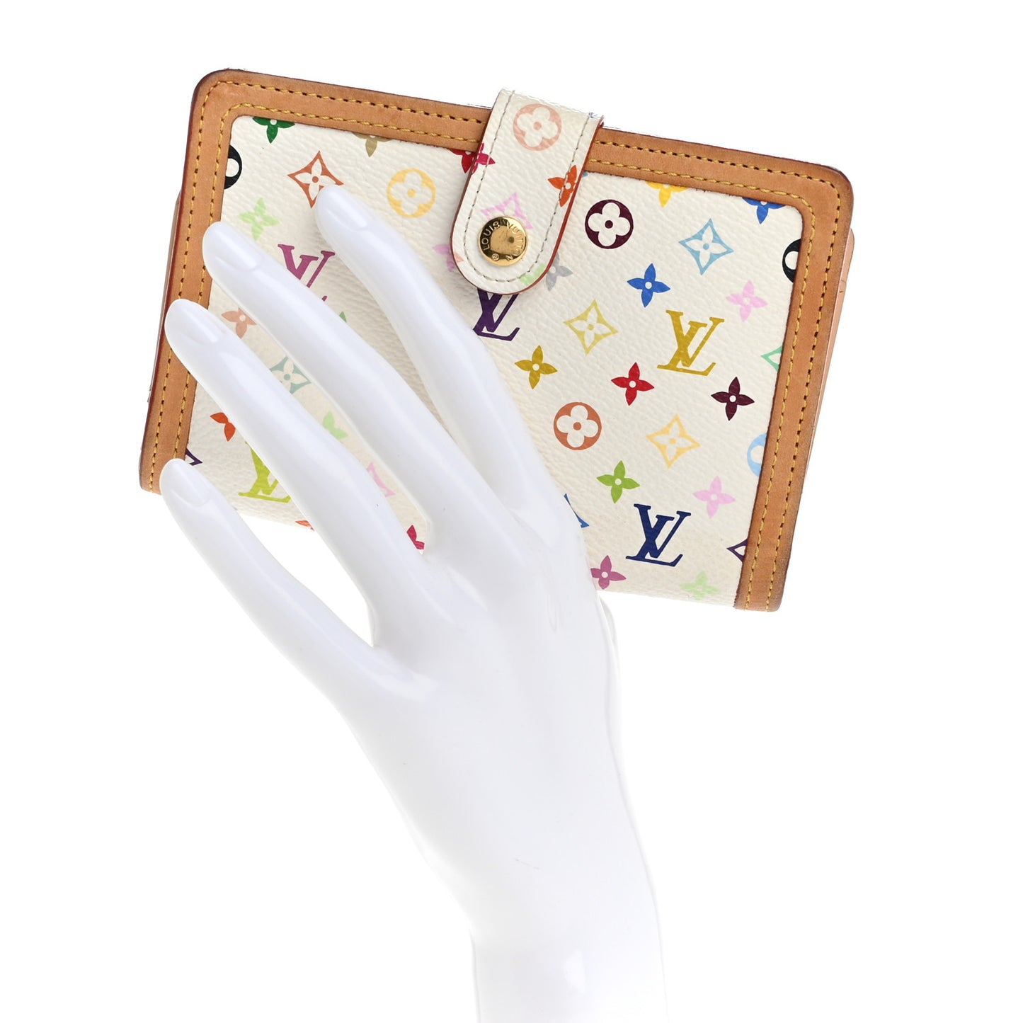 Monogram Multicolor French Purse Wallet White
