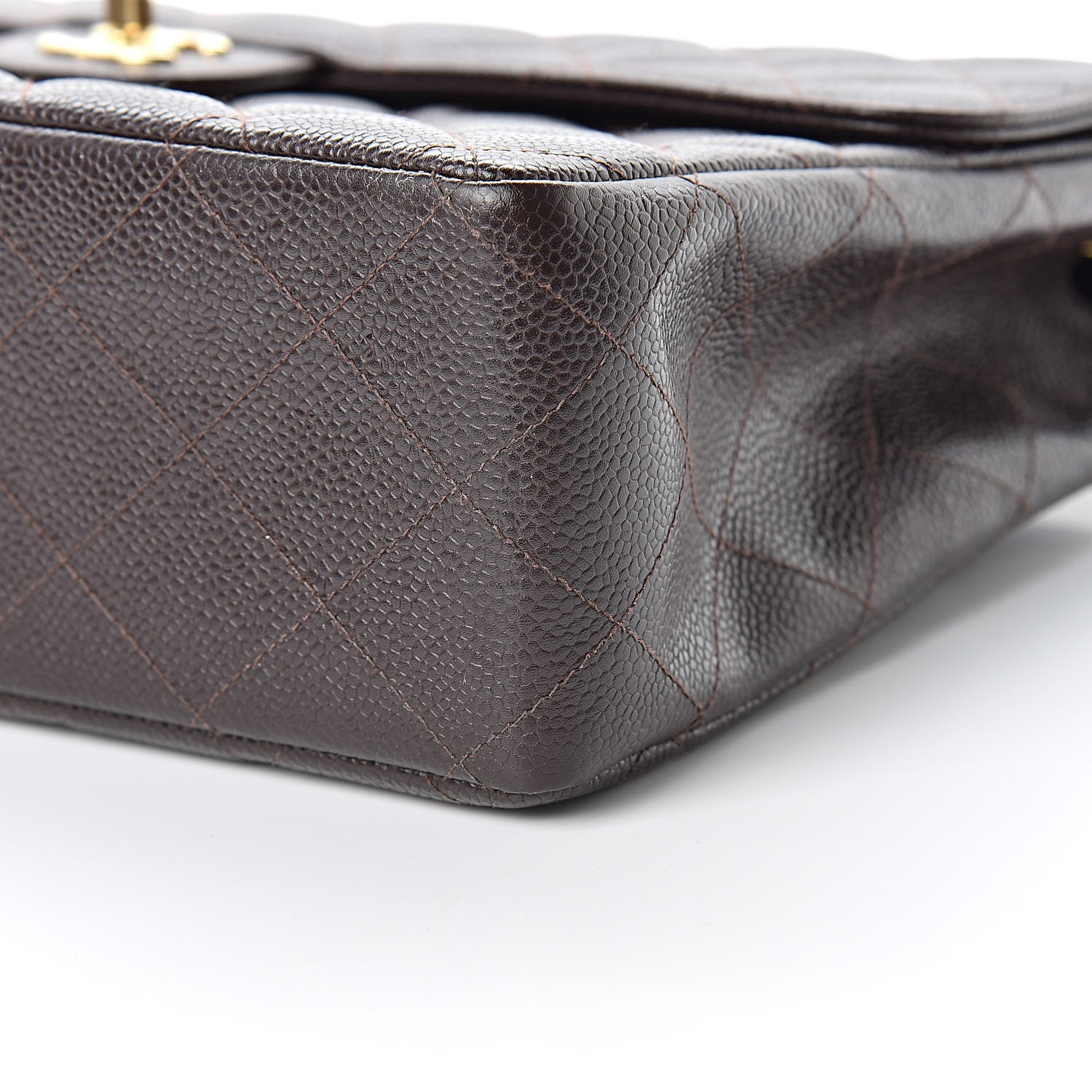 Chanel Caviar Quilted Jumbo Single Flap Brown 10 of 12