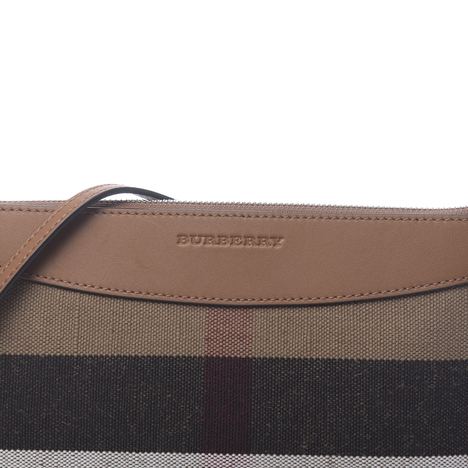 Burberry Mega Check Peyton Crossbody Clutch Bag Tan 11 of 11