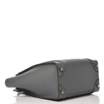 Celine Baby Drummed Calfskin Micro Luggage Kohl 4 of 7