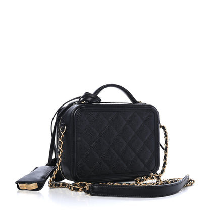 Chanel Caviar Quilted Small CC Filigree Vanity Case Black 2 of 4
