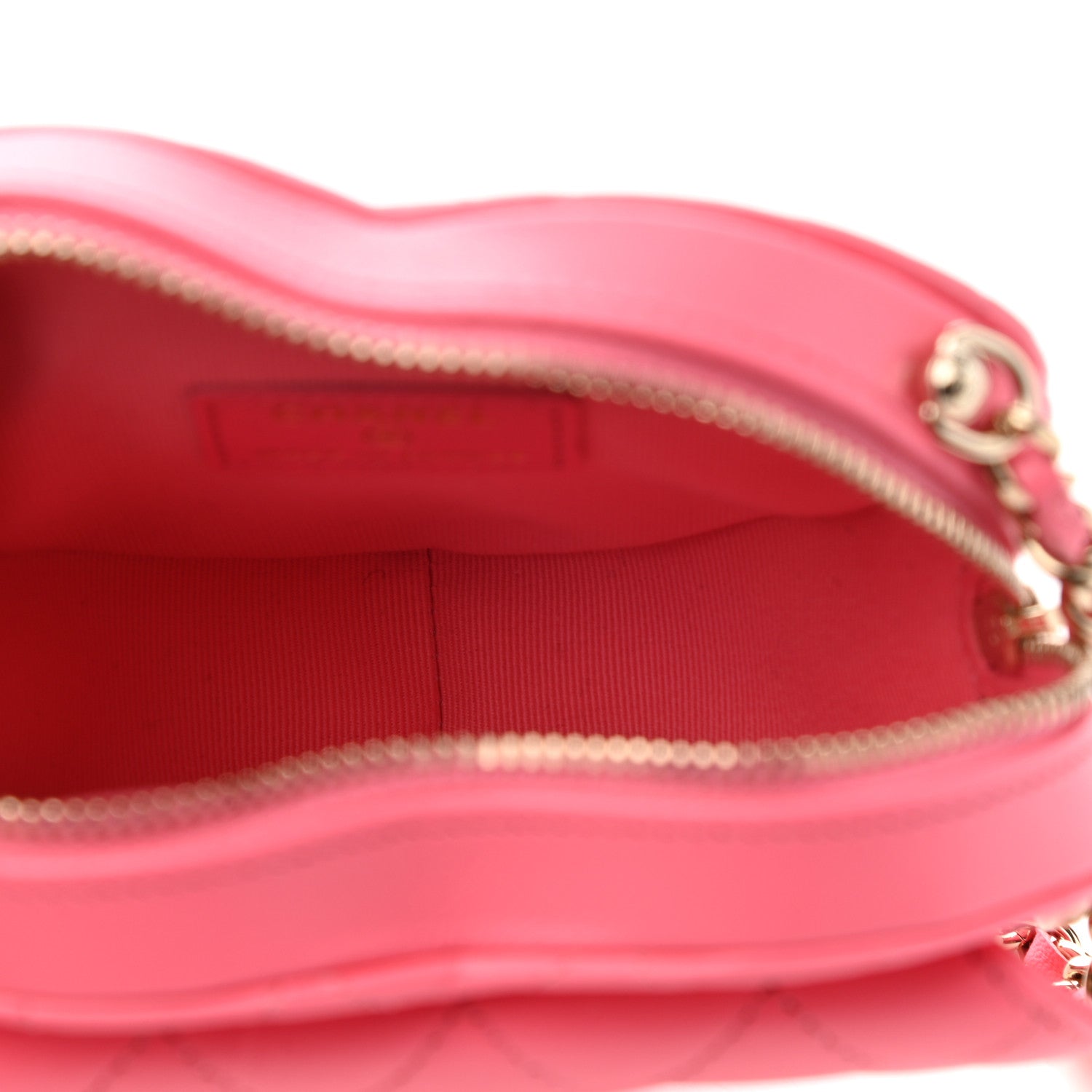 Chanel Lambskin Quilted CC In Love Heart Clutch With Chain Pink 5 of 11