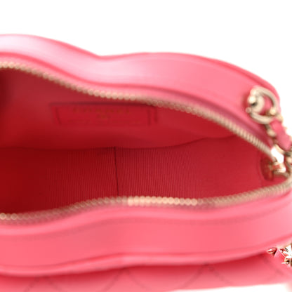 Chanel Lambskin Quilted CC In Love Heart Clutch With Chain Pink 5 of 11