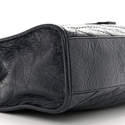 Saint Laurent Crinkled Calfskin Matelasse Monogram Medium Niki Shopper Tote Deep Marine 9 of 11