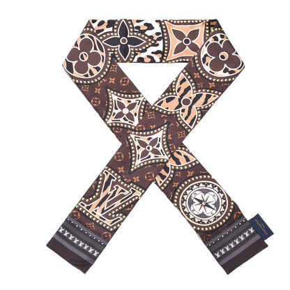 Louis Vuitton Silk Monogram LV World Bandeau Brown 1 of 4