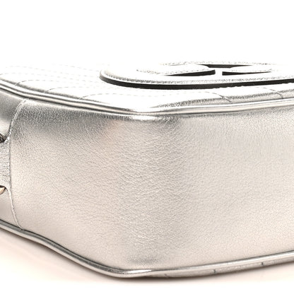 Gucci Metallic Sakai Be Green Calfskin Diagonal Stitched Small Blondie Shoulder Bag Silver 9 of 10