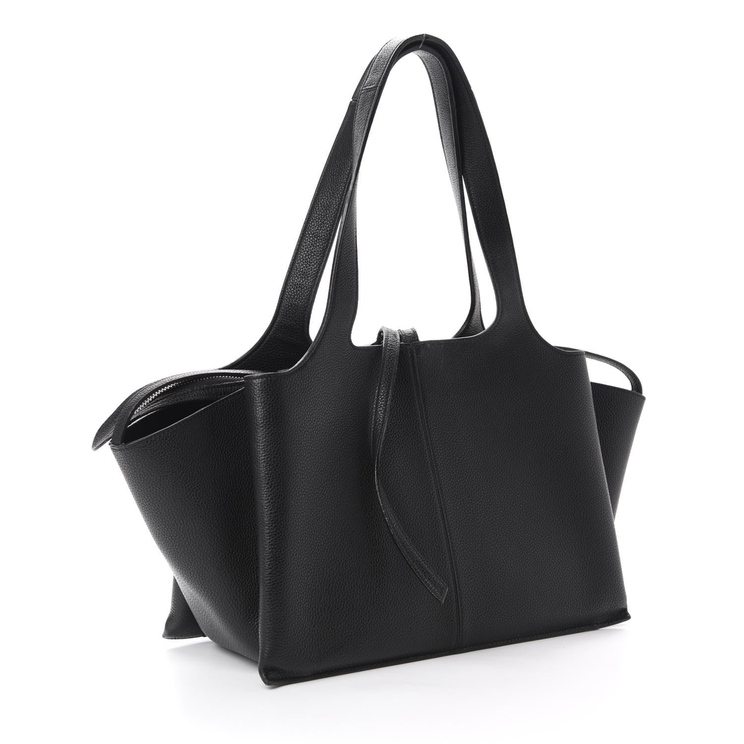 Celine Baby Grained Calfskin Small Tri-Fold Bag Black 3 of 11
