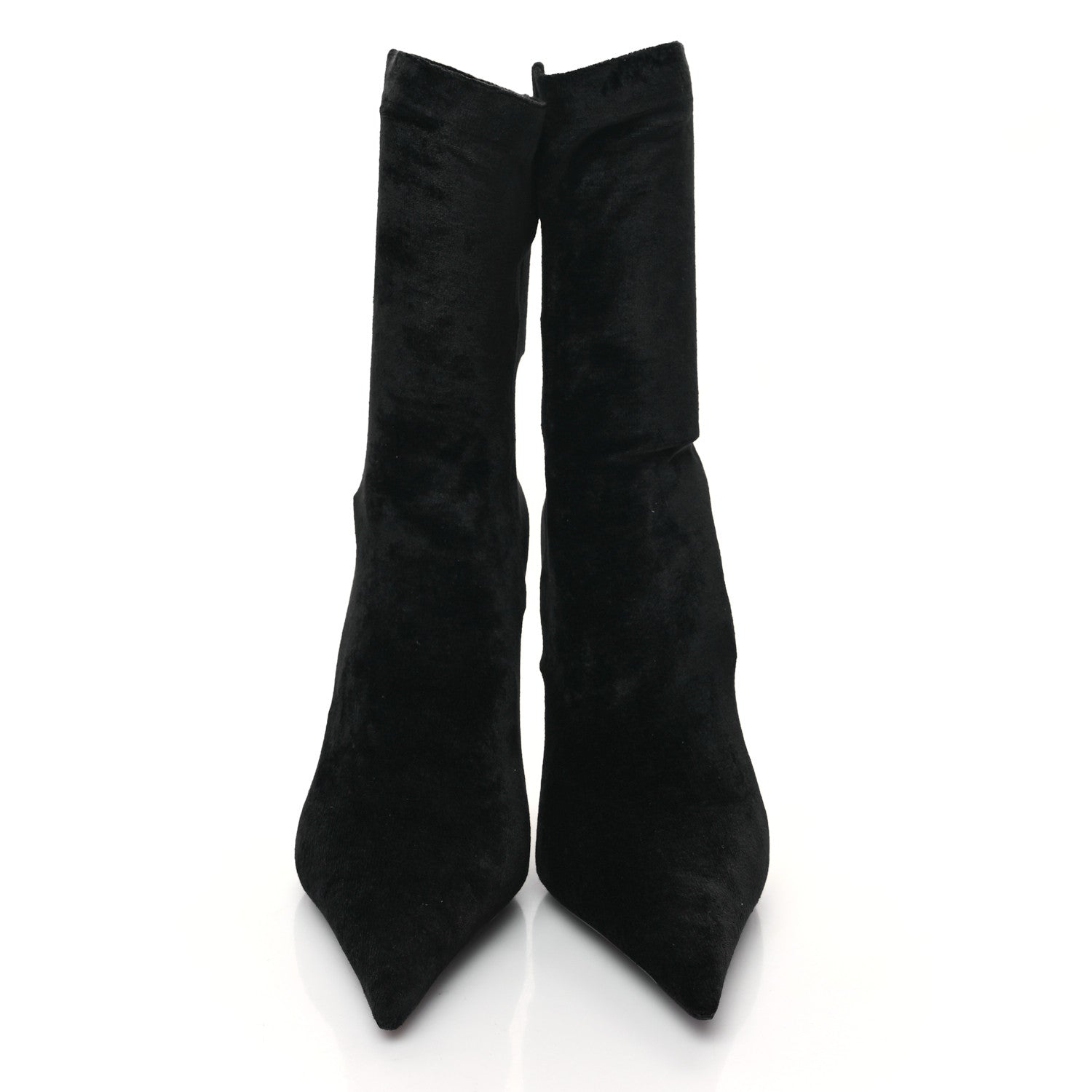 Balenciaga Velvet Spandex Extreme Pointed Toe Knife Ankle Boots 38 Black 2 of 8