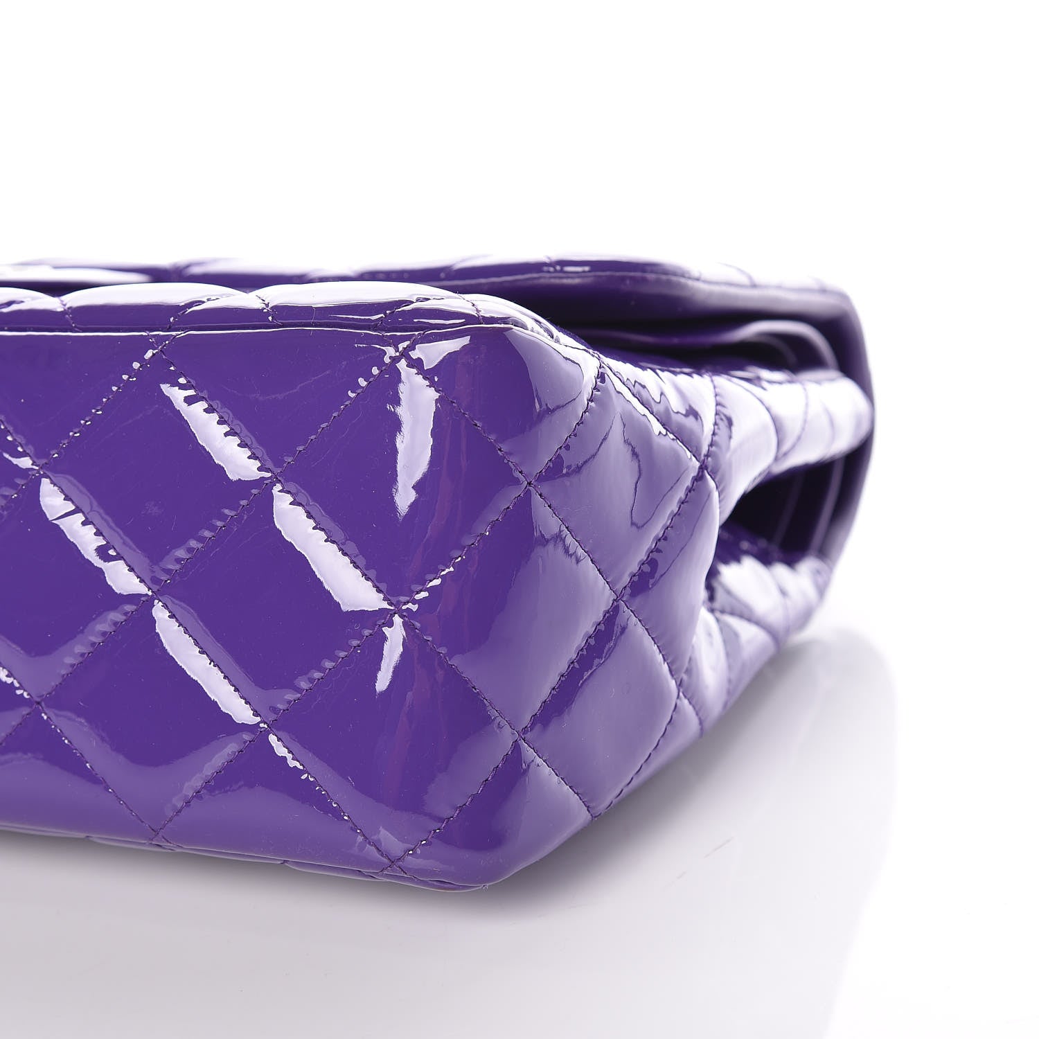 Chanel Patent Calfskin Quilted Jumbo Double Flap Purple 11 of 11