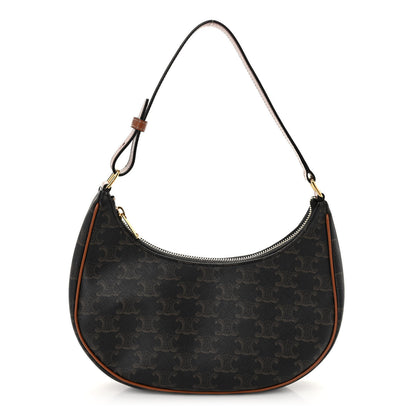 Celine Triomphe Canvas Calfskin Ava Shoulder Bag Tan 1 of 10