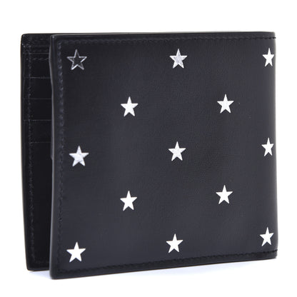 Saint Laurent Calfskin Star Print Bi-Fold Wallet Black 3 of 7