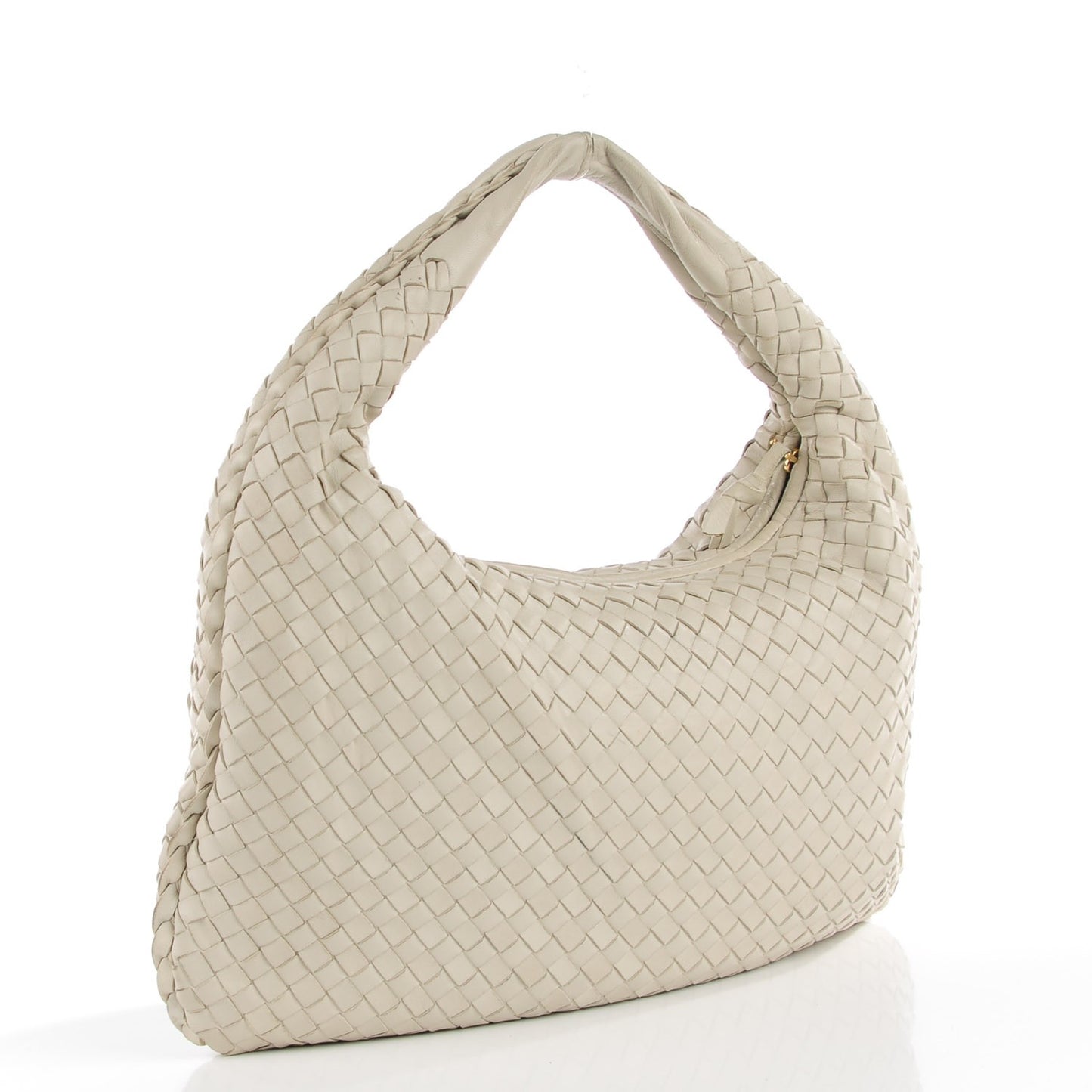 Nappa Intrecciato Medium Veneta Hobo Cream