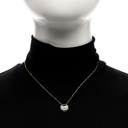 Cartier 18K Yellow Gold Diamond Malachite XS Amulette de Cartier Pendant Necklace 3 of 4