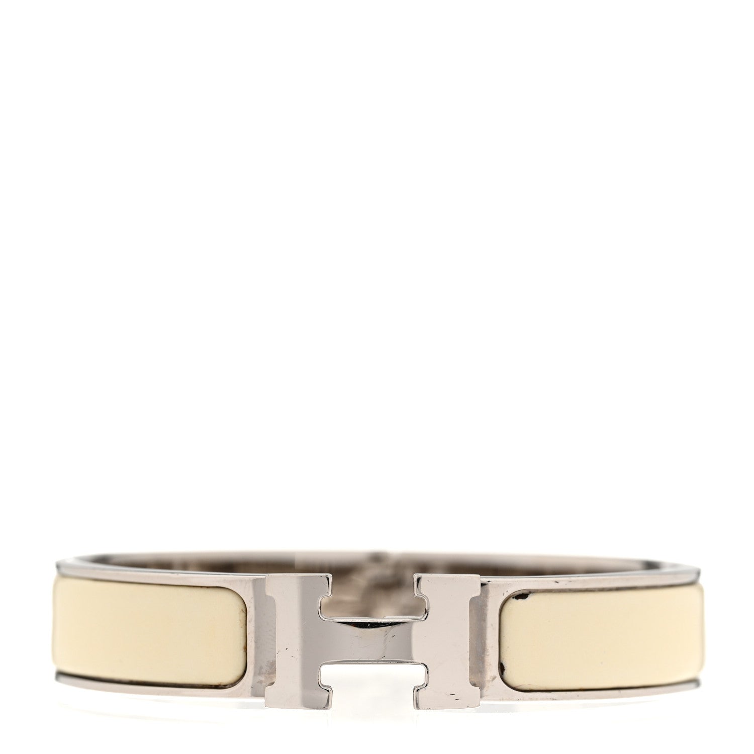Hermes Enamel Narrow Clic Clac H Bracelet PM White 1 of 4
