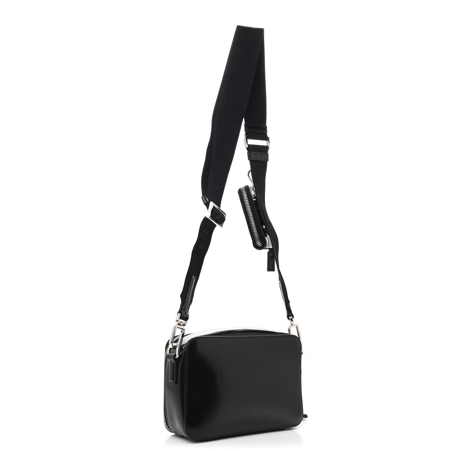 Prada Spazzolato Small Brique Crossbody Bag Black 3 of 10