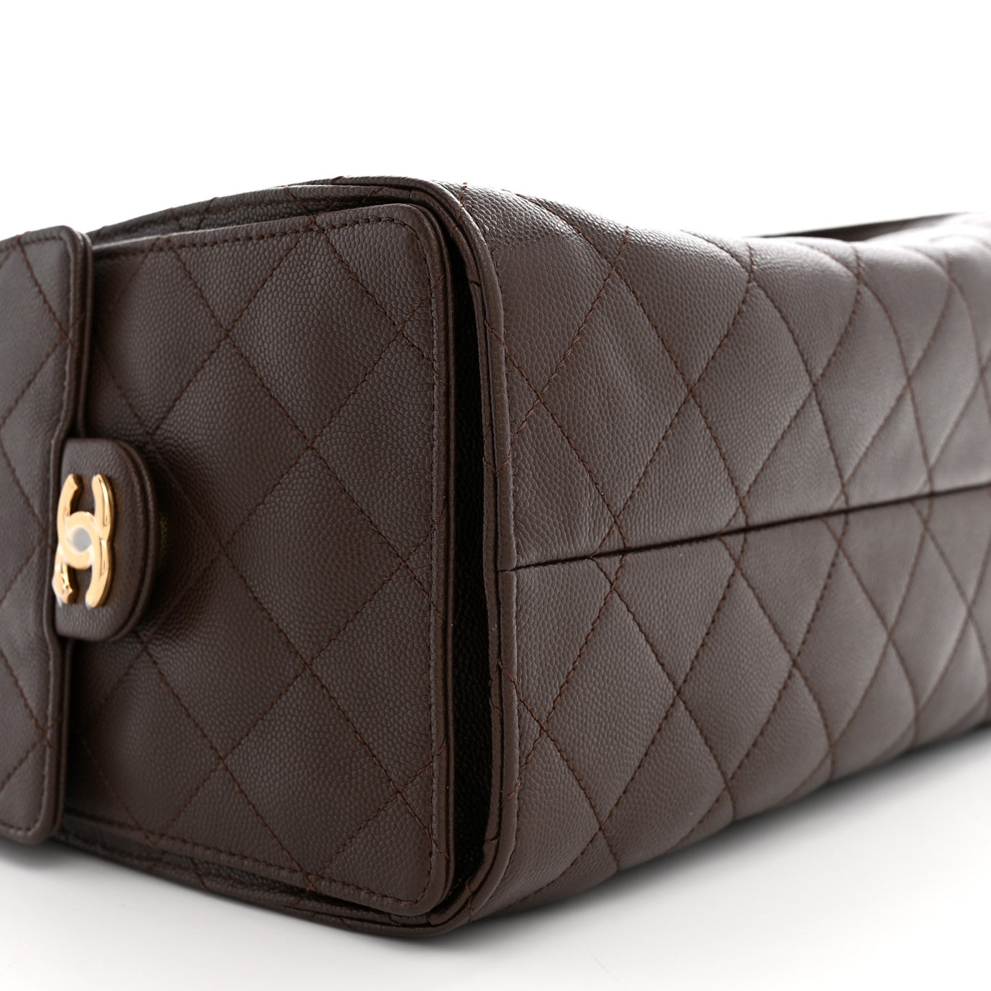 Caviar Quilted Small Chanel 25 Handbag Dark Brown