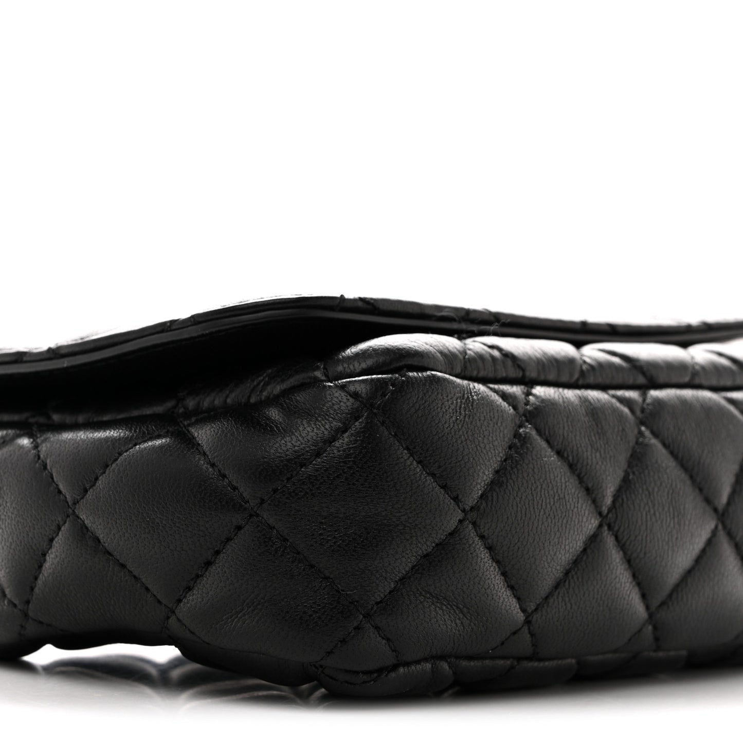 Nappa Quilted Small Medusa Chain Crossbody Black