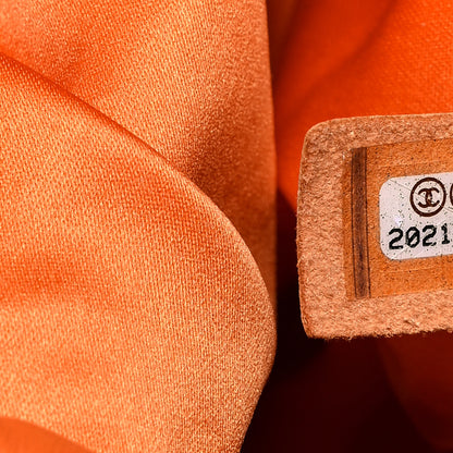 Chanel Lambskin Quilted Jumbo Grocery By Chanel Drawstring Shopping Bag Orange 8 of 16