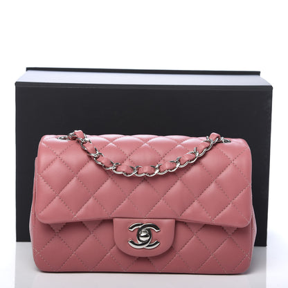 Chanel Lambskin Quilted Mini Rectangular Flap Pink 11 of 11