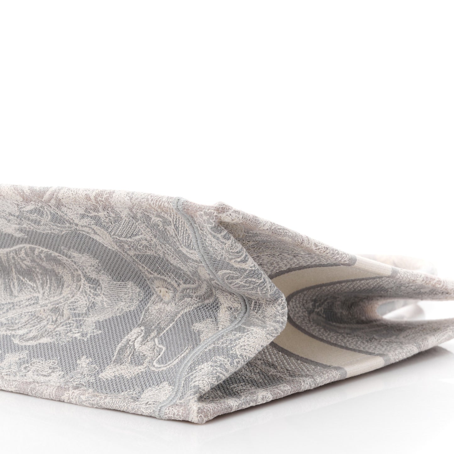 Canvas Embroidered Medium Dioriviera Toile De Jouy Reverse Book Tote Gray