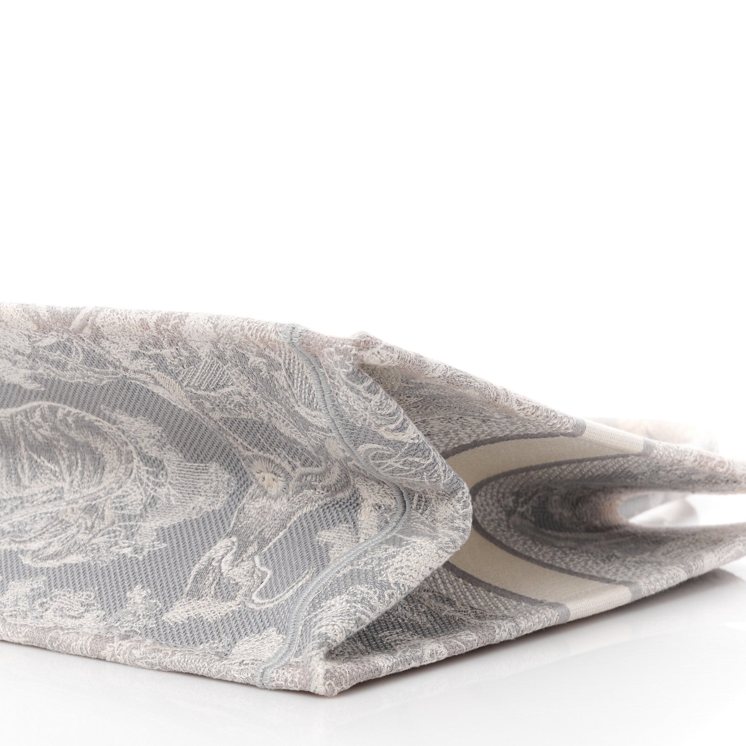 Christian Dior Canvas Embroidered Medium Dioriviera Toile De Jouy Reverse Book Tote Gray 10 of 13