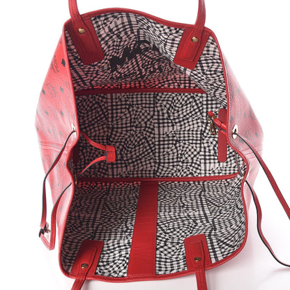 MCM Visetos Large Liz Reversible Shopper Tote Ruby Red 10 of 15